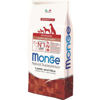 Produktbild von Monge Welpenfutter für alle Rassen Lamm und Reis 2 x 12 kg Monoprotein - 2 x 12 kg