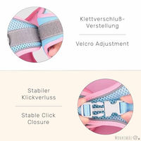 Produktbild von Monkimau Atmungsaktives Hundegeschirr mit Leine aus Mesh und Nylon für kleine Hunde und Katzen Gelb-Grau Größe L - 150 cm