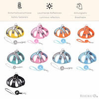 Produktbild von Monkimau Atmungsaktives Hundegeschirr mit Leine aus Mesh und Nylon für kleine Hunde und Katzen Grün-Grau Größe L - 150 cm