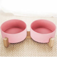 Produktbild von Monkimau Doppel-Futternapf aus Keramik für Hunde und Katzen in Rosa 2 x 850ml - 850 ml