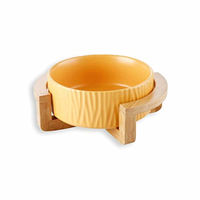 Produktbild von Monkimau Erhöhter Futternapf aus Keramik mit Ständer für Hunde und Katzen Orange XS 400 ml - 400 ml