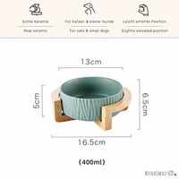 Produktbild von MONKIMAU Futternapf aus Keramik für kleine Hunde und Katzen in Grün - 400 ml