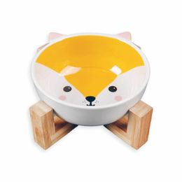 Monkimau Futternapf aus Keramik mit Fuchs Motiv für Hunde und Katzen in Orange Bunt - 850 ml – Bild 1 von 2