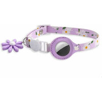 Produktbild von Monkimau Halsband für Hunde und Katzen mit AirTag Halter und Sicherheitsverschluss lila