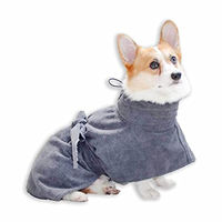 Produktbild von Monkimau Hundebademantel aus Mikrofaser in Grau Größe S für kleine mittelgroße und große Hunde - 1 Stk.