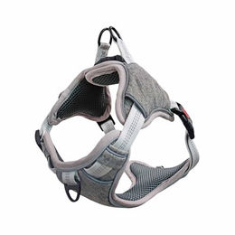 Monkimau Hundegeschirr für Welpen gepolstert und atmungsaktiv mit Reflexstreifen grau S - 1 Stk. – Bild 1 von 7