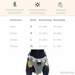Produktbild von Monkimau Hundegeschirr gepolstert und atmungsaktiv für Welpen mit Reflexstreifen braun Größe S - 1 Stk.