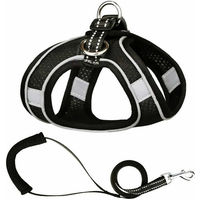 Produktbild von Monkimau Hundegeschirr mit Leine für Hunde und Katzen Schwarz XS