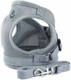 Produktbild von Monkimau Hundegeschirr Weste gepolstert für kleine Hunde Grau Größe S