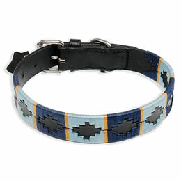Monkimau Hundehalsband aus echtem Leder Polo Design Schwarz XL-L 27mm x 70cm – Bild 1 von 7