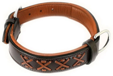 Monkimau Hundehalsband aus Leder gepolstert und geflochten Braun XS - 1 Stk. – Bild 1 von 13