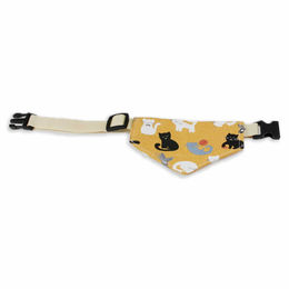 Monkimau Hundehalsband mit Baumwoll-Halstuch Katzen Design für mittelgroße Hunde – Bild 1 von 8