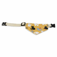 Produktbild von Monkimau Hundehalsband mit Baumwoll-Halstuch Katzen Design für mittelgroße Hunde