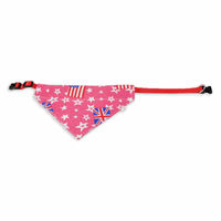 Produktbild von Monkimau Hundehalsband und Halstuch Set aus Baumwolle mit USA und England Flagge in Rosa