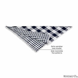 MONKIMAU Hundehalstuch für große Hunde aus Baumwolle blau kariert und gestreift – Bild 1 von 4