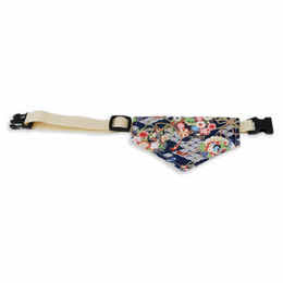 Monkimau Hundehalstuch Set mit Nylon-Halsband und Baumwoll-Halstuch in buntem Japanischem Design für mittelgroße Hunde – Bild 1 von 8
