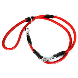 MONKIMAU Hundeleine aus echtem Leder verstellbar Rot – Bild 1 von 7