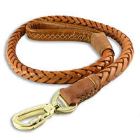 Produktbild von Monkimau Hundeleine aus geflochtenem Leder für große Hunde in Braun - 1 Stk.