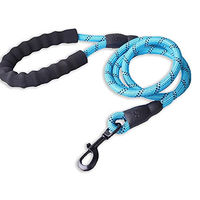 Produktbild von Monkimau Hundeleine aus Nylon mit reflektierenden Streifen für große Hunde, 1,5 m, Blau