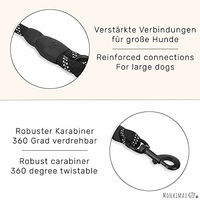 Produktbild von Monkimau Hundeleine aus Nylon mit reflektierenden Streifen für große Hunde 150cm Grün