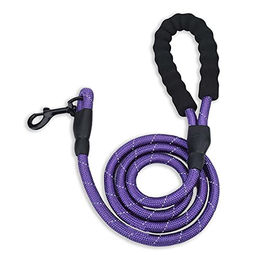 Monkimau Hundeleine aus Nylon mit reflektierenden Streifen für große Hunde lila 1,5 m – Bild 1 von 3
