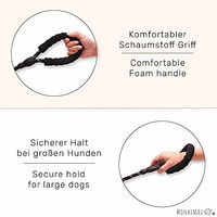 Produktbild von MONKIMAU Hundeleine aus Nylon mit reflektierenden Streifen für große Hunde lila