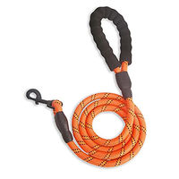 Produktbild von Monkimau Hundeleine aus Nylon mit reflektierenden Streifen für große Hunde Orange 1,5 m