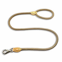 Produktbild von Monkimau Hundeleine aus Nylon und Leder für mittelgroße Hunde in Grün 130 cm