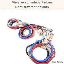MONKIMAU Hundeleine mit Zugstopp Halsband Set für große Hunde aus Nylon in Braun - 150 cm – Bild 1 von 2