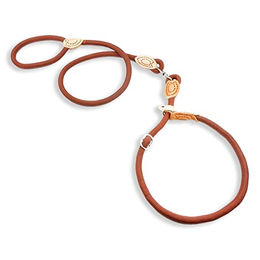 Monkimau Hundeleine und Halsband Set mit Zugstopp für große Hunde aus Nylon in Braun - 150 cm – Bild 1 von 2