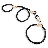 Produktbild von Monkimau Hundeleine und Halsband Set mit Zugstopp für große Hunde aus Nylon in Schwarz - 150 cm