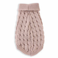 Produktbild von Monkimau Hundepullover für Welpen aus Baumwolle Winterjacke für Hunde und Katzen in Beige oder Rosa Größe S