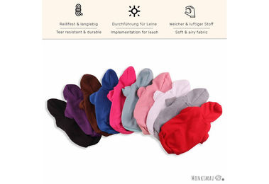Monkimau Hundepullover Hoodie für Hunde und Katzen aus Fleece in Rosa XS – Bild 1 von 7