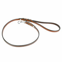 Produktbild von Monkimau Kurzführer Hundeleine aus geflochtenem Leder in Braun - 1 Stk.