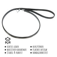 Produktbild von Monkimau Kurzführer Hundeleine aus Leder in Schwarz - 1 Stk.
