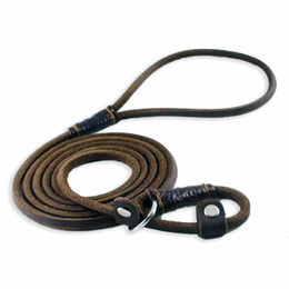 Monkimau Leder Hundeleine mit Zugstopp und Halsband für kleine Hunde und Welpen Braun 1,5m – Bild 1 von 12