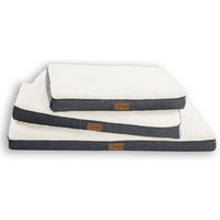 Produktbild von Monkimau Orthopädisches Hundebett für große Hunde aus Oxford-Gewebe grau beige Größe L 90 x 70 x 8 cm