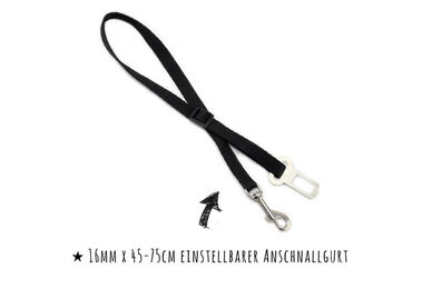 Monkimau Sicherheitsgurt für Hunde als Hundegurt und Anschnallgurt fürs Auto aus Nylon in Schwarz für kleine bis mittlere Hunde – Bild 1 von 3