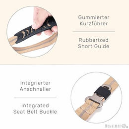 Monkimau Taktische Hundeleine für große Hunde mit Stoßdämpfung und Edelstahl-Frog-Clip, reflektierend, grau, 135cm – Bild 1 von 3