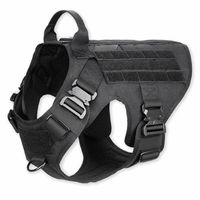 Produktbild von Monkimau Taktische Hundeweste Harness Wasserdichtes Gepolstertes Hundegeschirr aus Nylon in Schwarz Größe L - 300 g