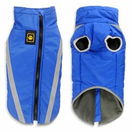 Monkimau Winterjacke für große Hunde in Blau mit Fleece-Unterseite und Leuchtstreifen, Größe 3XL - 1 Stk. – Bild 1 von 8
