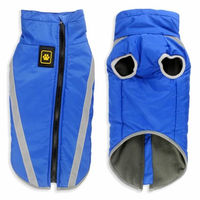 Produktbild von Monkimau Winterjacke für große Hunde in Blau mit Fleece-Unterseite und Leuchtstreifen, Größe 3XL - 1 Stk.