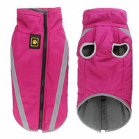 Produktbild von Monkimau Winterjacke für große Hunde Wasserabweisend mit Leuchtstreifen und Fleece-Unterseite Pink 3XL - 1 Stk.
