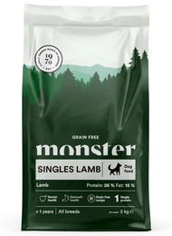 Monster Dog Getreidefreies Trockenfutter Lamm Monoprotein Sensitive für erwachsene Hunde 2kg – Bild 1 von 3