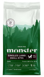 Monster Dog Getreidefreies Trockenfutter Lamm Small Bites für ausgewachsene kleine Hunde 2kg – Bild 1 von 1