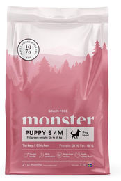 Monster Dog Getreidefreies Welpen Trockenfutter Huhn und Pute für kleine und mittelgroße Hunderassen 2kg – Bild 1 von 1