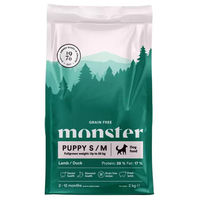 Produktbild von Monster Dog Getreidefreies Welpentrockenfutter für kleine und mittlere Rassen mit Lamm und Ente 2kg