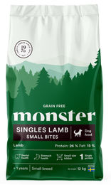 Monster Dog Grain Free Singles Lamm Small Bites Getreidefreies Trockenfutter mit Lamm für ausgewachsene Hunde kleiner Rassen 12kg – Bild 1 von 1