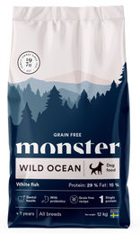 Monster Dog Grain Free Wild Ocean Sensitive Getreidefreies Trockenfutter für ausgewachsene Hunde mit Weißfisch 12kg – Bild 1 von 1