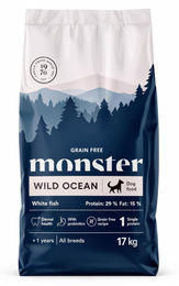 Monster Dog Grain Free Wild Ocean Sensitive Getreidefreies Trockenfutter für ausgewachsene Hunde mit Weißfisch 17kg – Bild 1 von 1